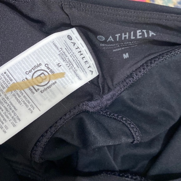 NWT athleta plunge tankini top medium large black A-C swim m l top bow tie back - Picture 12 of 14